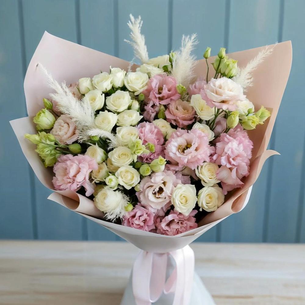 Букет цветов из: Альстромерии и Розы в Поселок опытного хозяйства Ермолино