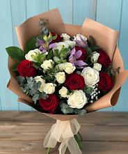 Букет цветов из:  Розы и Альстромерии в Поселок опытного хозяйства Ермолино