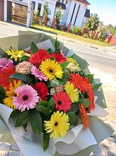Букет цветов из:  Герберы #REPLACE_PRED# Поселок опытного хозяйства Ермолино
