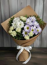 Букет цветов из:  Хризантемы и Розы в Поселок опытного хозяйства Ермолино