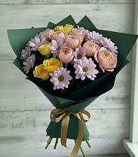 Букет цветов из:  Хризантемы и Розы #REPLACE_PRED# Поселок опытного хозяйства Ермолино