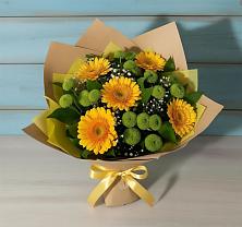 Букет цветов из:  Герберы и Хризантемы в Поселок опытного хозяйства Ермолино