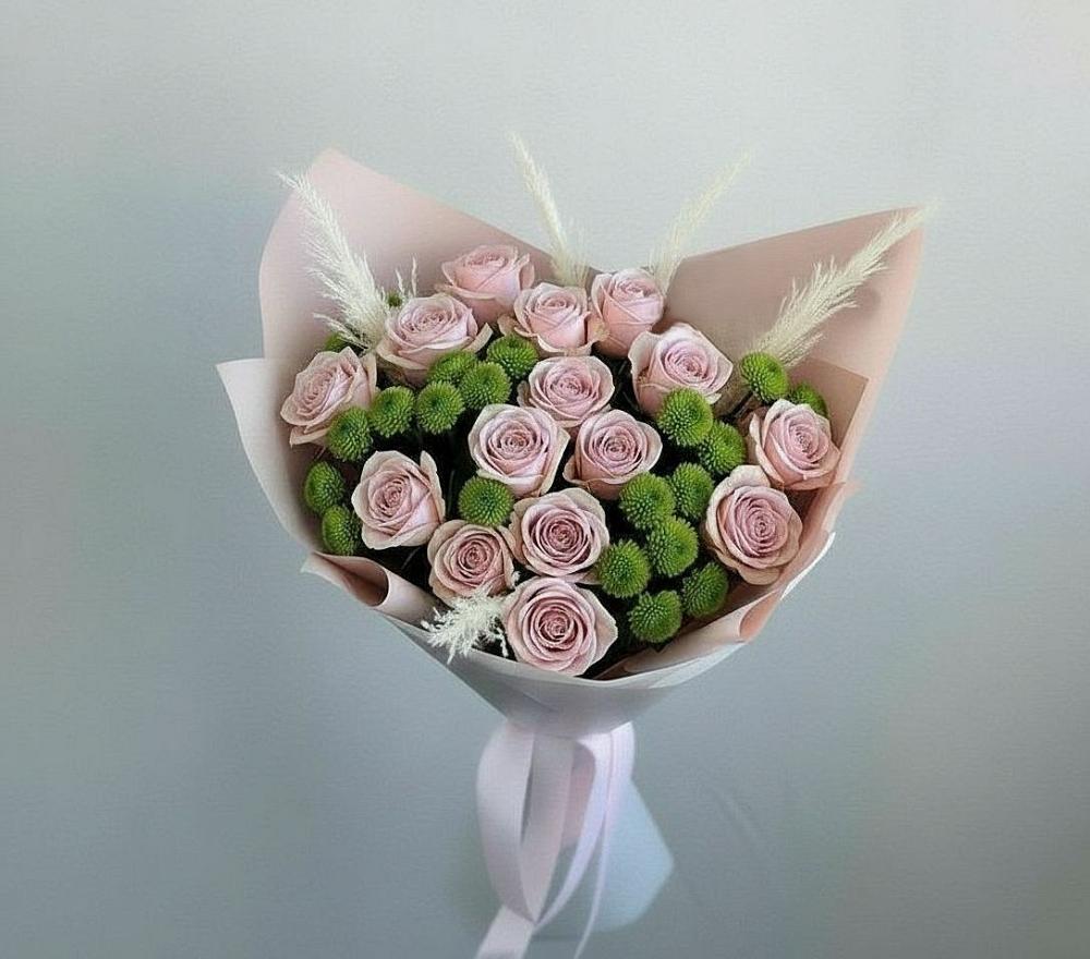 Букет цветов из: Розы и Хризантемы в Поселок опытного хозяйства Ермолино