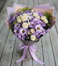 Букет цветов из:  Хризантемы и Розы в Поселок опытного хозяйства Ермолино